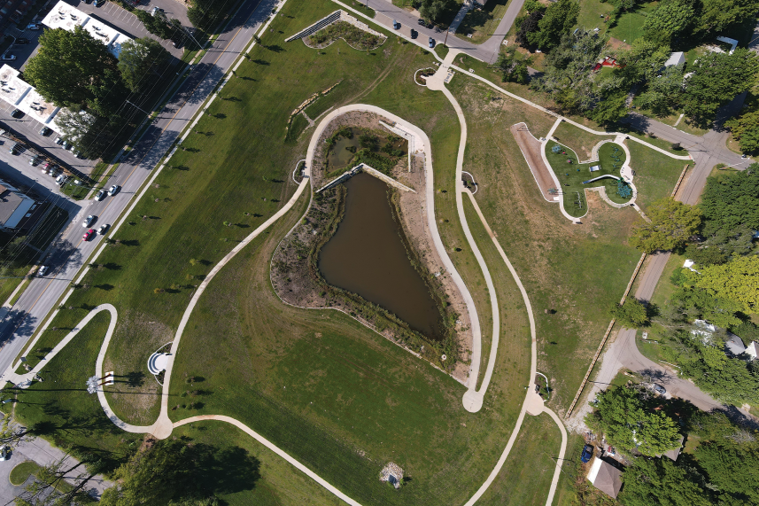 A top-down photograph of Kansas City's Marlborough Park