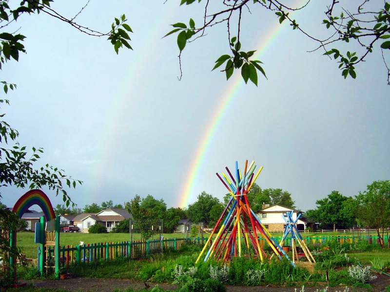 Rainbow over the Children's Garden.