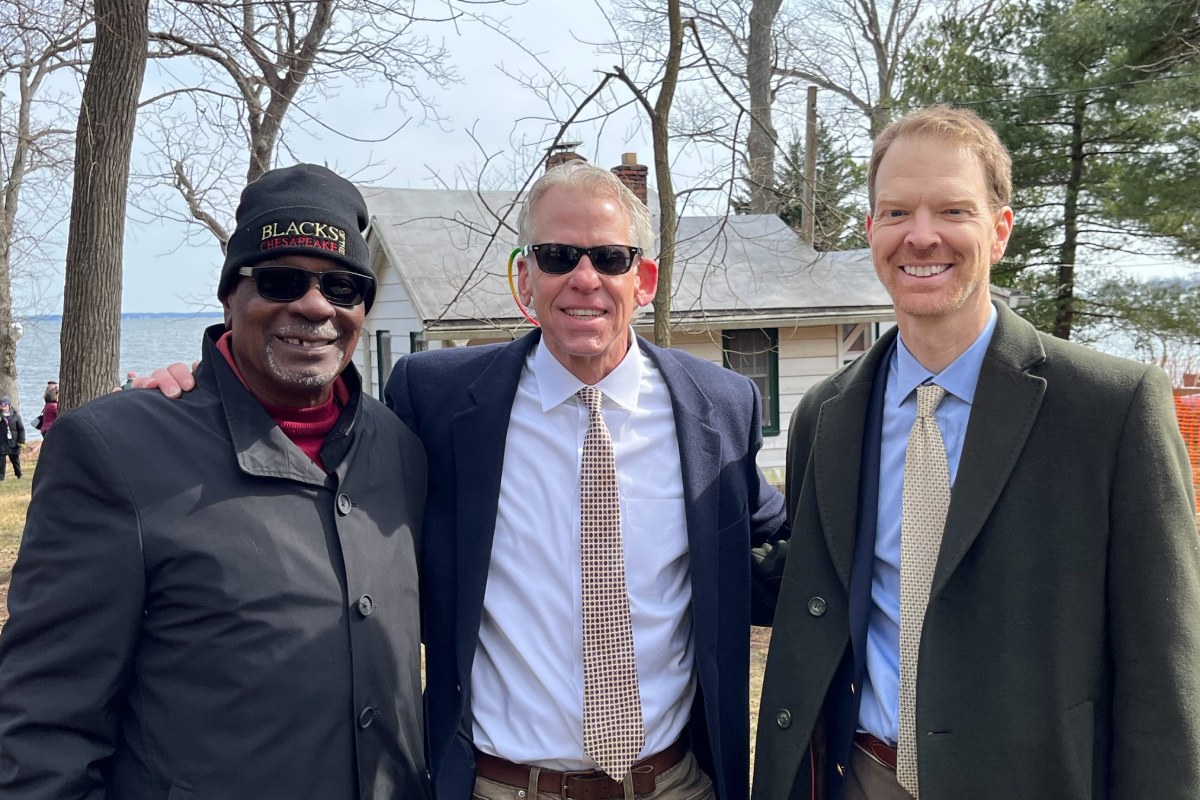 Blacks of the Chesapeake President & Founder Vince Leggett, The Conservation Fund Maryland State Director Bill Crouch and Chesapeake Conservancy President & CEO Joel Dunn for the Elktonia-Carr's Visitor Center.