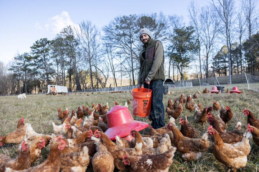 Michael Gault at his Farm in Georgia, part of The Conservation Fund's Working Farms program.