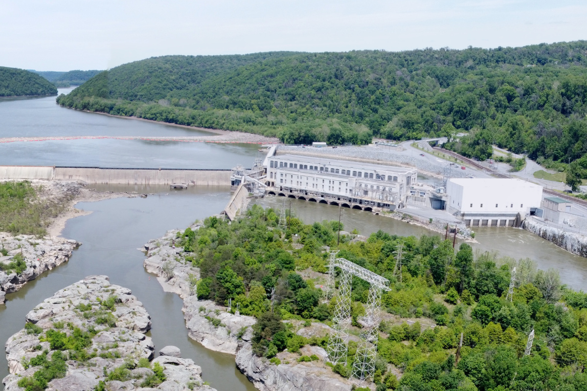 An aerial image of the Holtwood hydropower facility, which sits on more than 5,000 acres on the lower Susquehanna River
