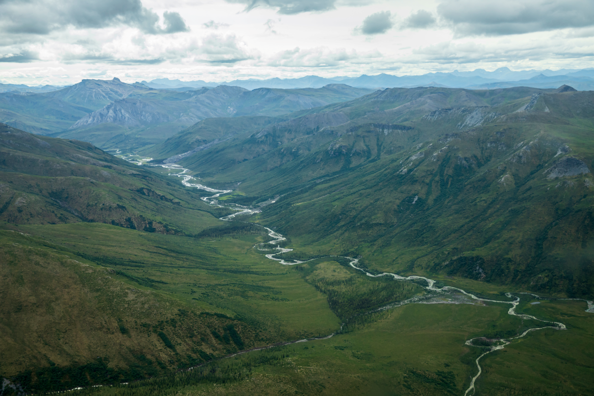 Landscape view of Gates of the Arctic National Park in Alaska.